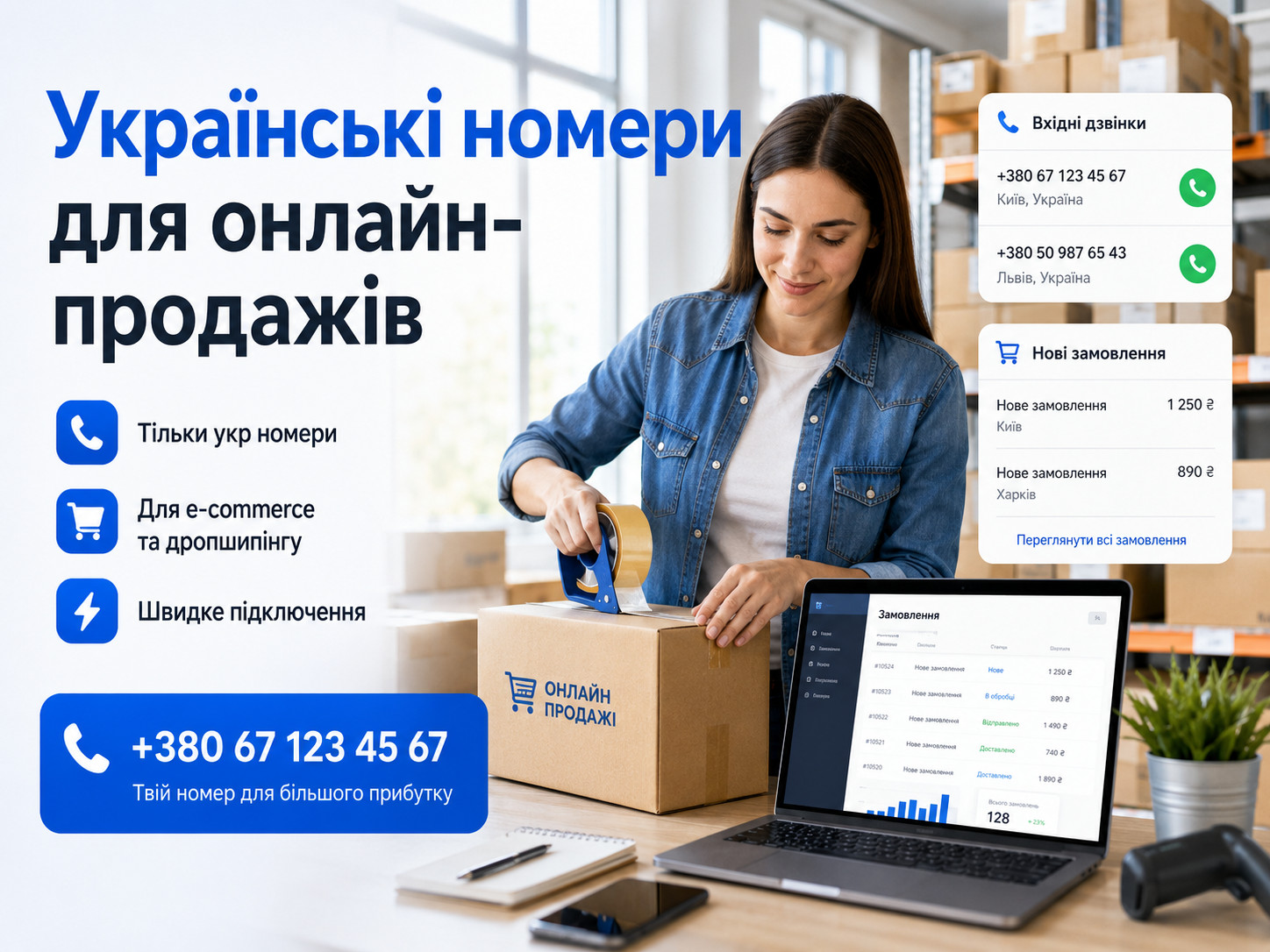 Номер для продажів через маркетплейси та соціальні мережі